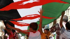 Jordan Children under Jordanian flag