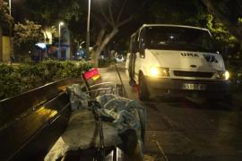 Belongings of a homeless man are seen on a bench, next to a town hall''s mobile social assistance unit, after he was picked up to be lead into a shelter in Santa Cruz de Tenerife