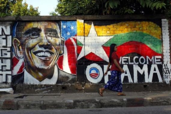 Welcoming US President Barack Obama to Myanmar