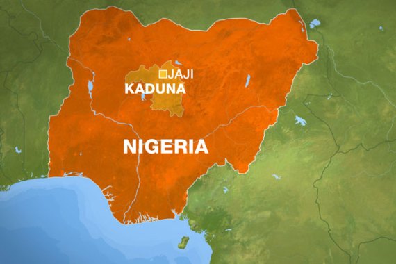 Nigeria map showing Kaduna and Jaji