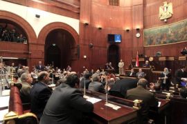 Members of Egypt''s constitution committee meet at the Shura Council for the final vote on Egypt''s new constitution in Cairo