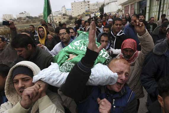 Israel hebron - funeral for killed Palestinian youth