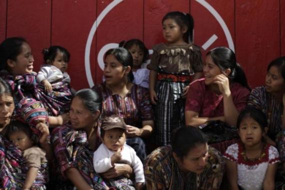 Indigenous people attend a political rally in Solola