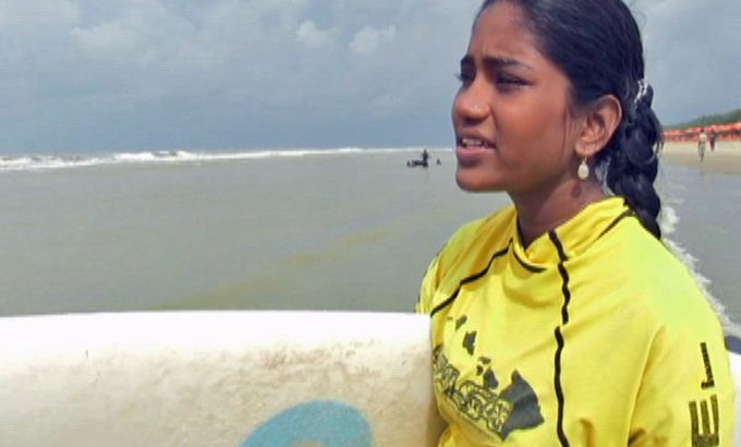 Girl defies customs to surf Bangladesh waves