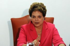 Brazilian President Dilma Rousseff holds