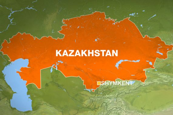 Map showing Shymkent, in southern Kazakhstan