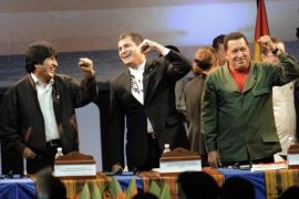 The presidents (L to R): Bolivia, Evo Mo
