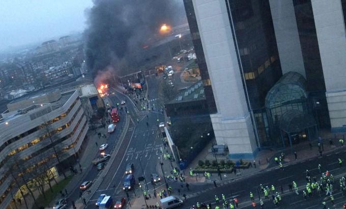 London helicopter crash pic