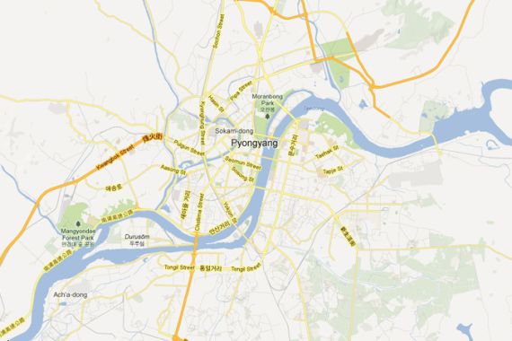Pyongyang map on Google Maps