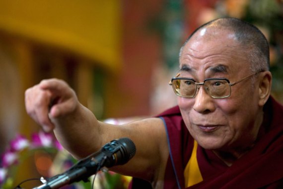 Dalai Lama pointing