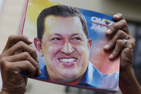 A supporter of Venezuela''s President Hugo Chave