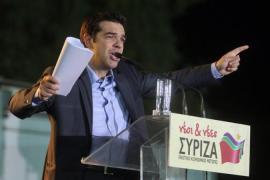 Main opposition SYRIZA party leader Alexis Tsipras delivers a speech at SYRIZA''s Youth Festival in Athens