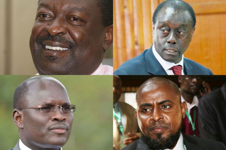Meeting Kenya''s outsiders - composite image of Mudavadi, Dida, Muite and Kiyiapi