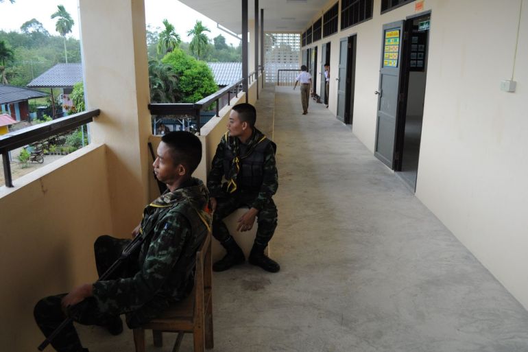 Guards at southern Thai school