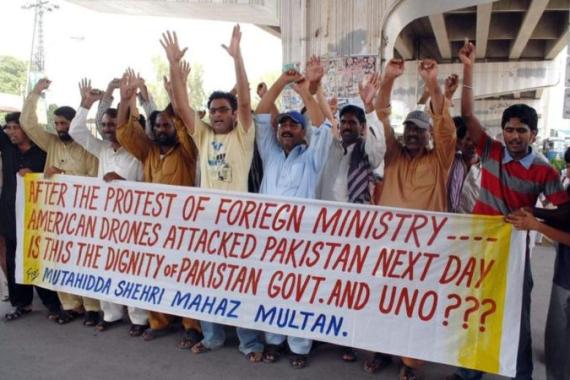 Protest against US drone attacks in Pakistan