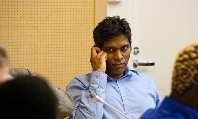 File photo of Singaporean Wilson Raj Perumal in Lapland district court in Rovaniemi