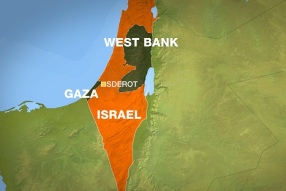 Map israel Gaza Sderot
