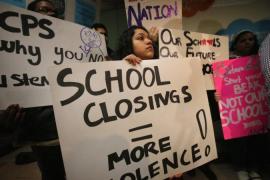 Students Protest School Closings At Chicago Public Schools Headquarters