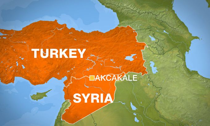 Akcakale map turkey syria