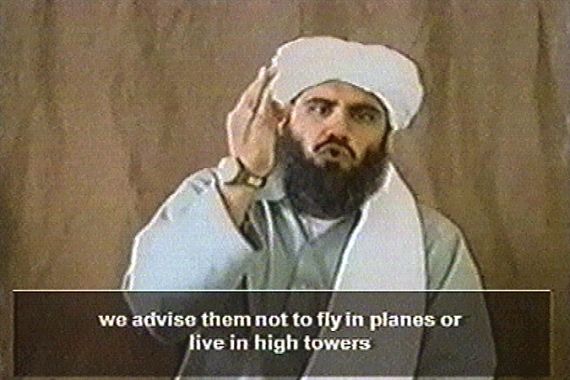 Still image from video obtained by Reuters in May 2002 shows a man believed to be al Qaeda spokesman Suleiman Abu Ghaith