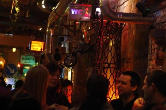Patrons visit Szimpla Kert, a hot spot for Budapest nights in Budapest