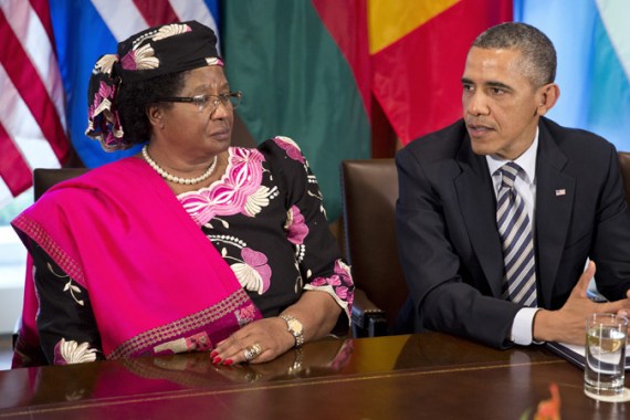 US President Barack Obama meets Malawi President Joyce Banda