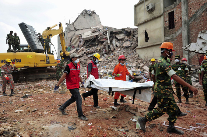 
More than 1,100 people were killed and more than 2,500 others injured in the collapse in 2013 [Khurshed Rinku/Reuters]
