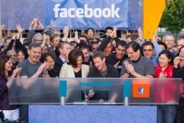 Facebook CEO Mark Zuckerberg rings bell