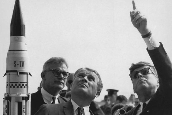 Wernher von Braun and JFK