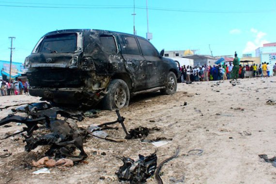 Mogadishu car bomb remains [Hamza Mohamed/Al Jazeera]