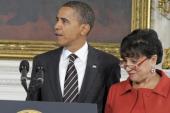 It is sad to see someone like Penny Pritzker, who has "demonstrated contempt for the rights and problems of working-class", as Secretary of Commerce [AP]