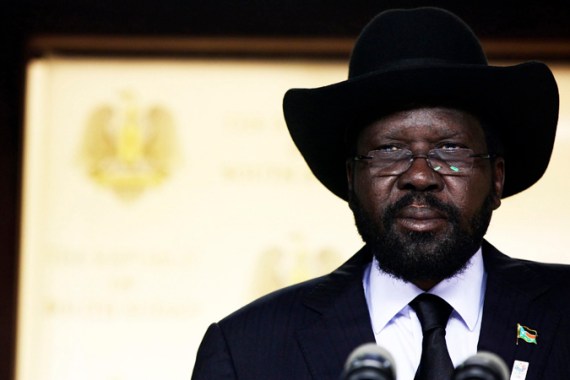South Sudan''s President Salva Kiir delivers a speech in the capital Juba