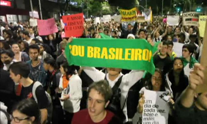 Crowds march in Brazil with growing demands