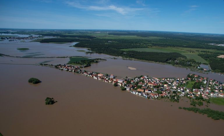 The German countryside is submerged
