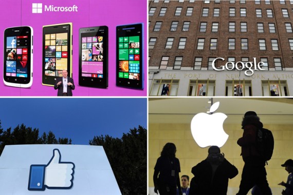 Apple, Facebook, Microsoft and Google