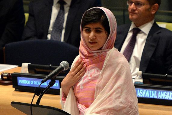 Pakistani student Malala Yousafzai speaks