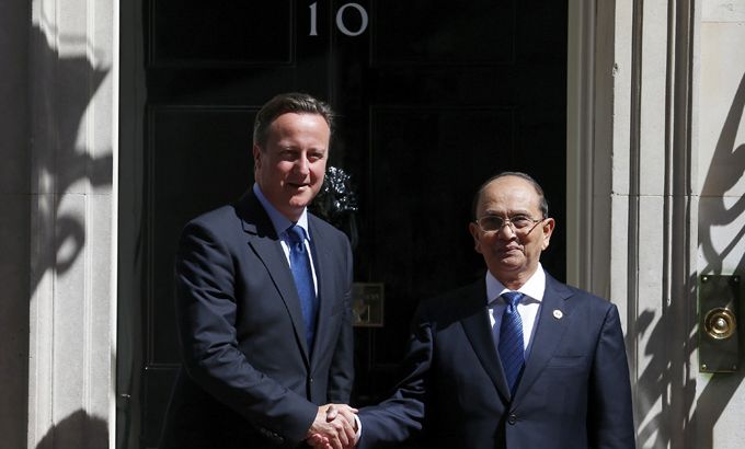 Thein Sein and David Cameron