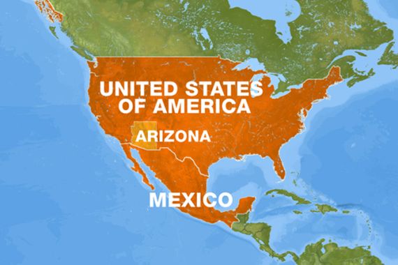 US Arizona and Mexico Map