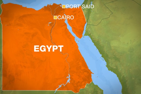 Egypt map of Port Said and Cairo