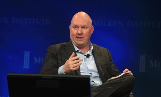 Andreessen, co-founder and partner of Andreessen Horowitz, speaks during the panel discussion at the Milken Institute Global Conference in Beverly Hills, California