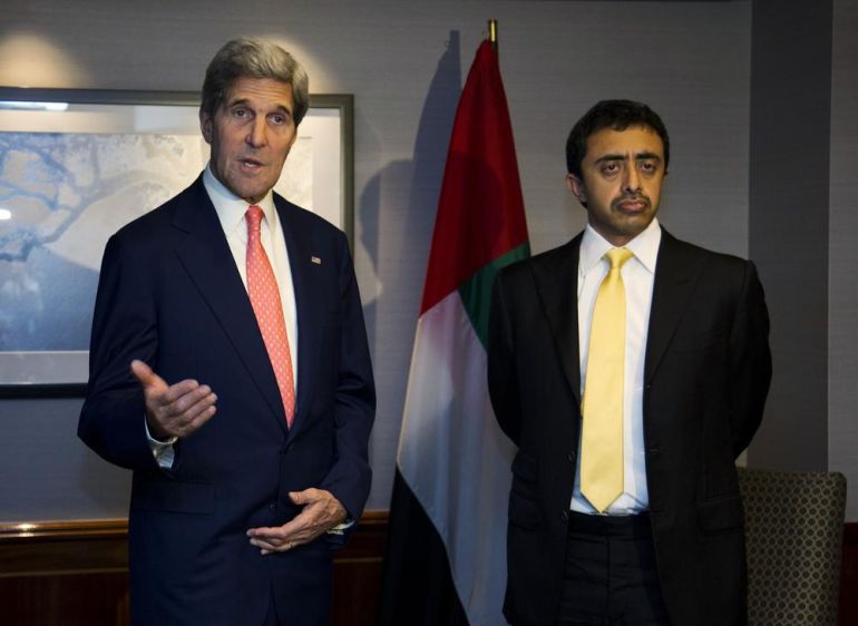 U.S. Secretary of State Kerry meets with UAE Foreign Minister Abdullah bin Zayed Al Nahyan in London