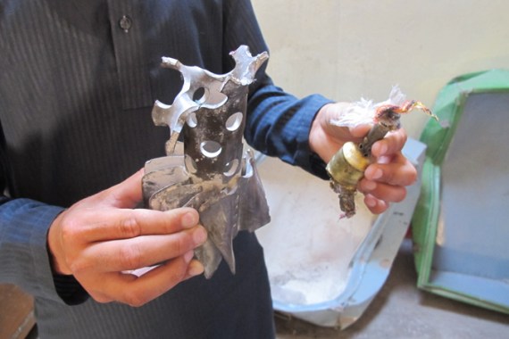 Mortar shells in Kashmir