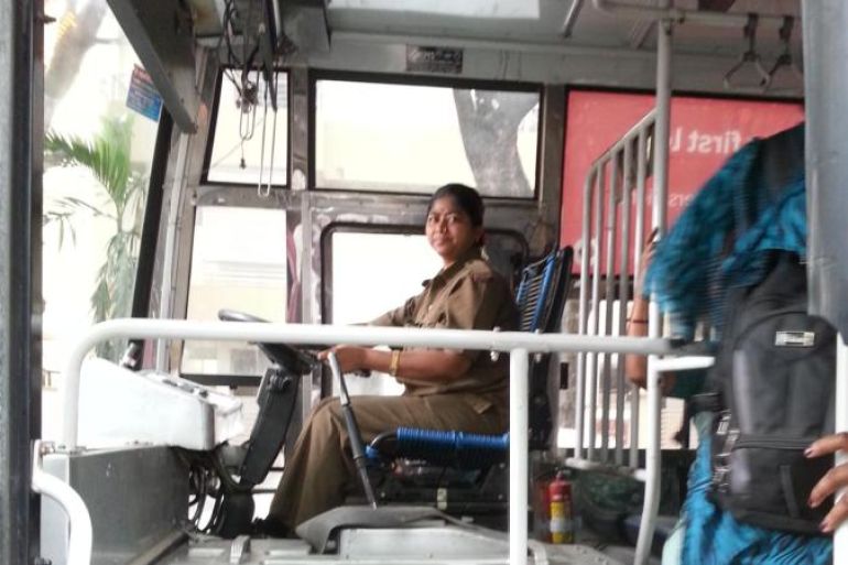 Female bus driver India Prema Ramappa