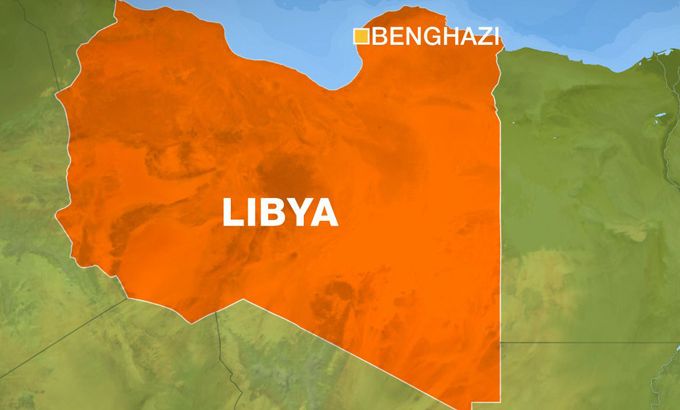 Map of Libya showing Benghazi