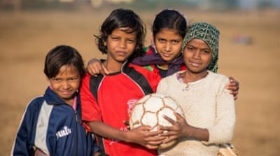 
Yuwa teaches 150 girls, aged 5-17 and from poor tribal families, football, English and maths skills [Yuwa]

