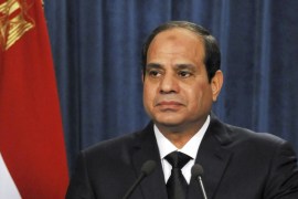 Egyptian President Abdel Fattah al-Sisi gives a speech at the presidential palace in Cairo