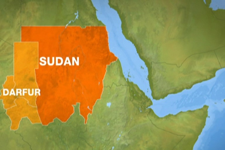 Map of Darfur in Sudan