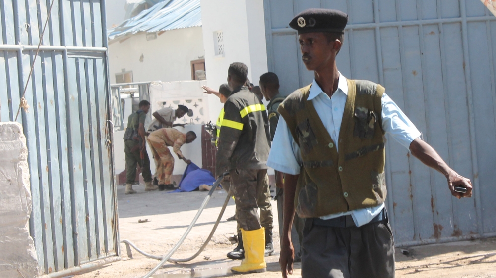 Police said they believed several government ministers and MPs were inside the Central Hotel when it was attacked [Mustaf Abdi Nor Shafana/Al Jazeera]