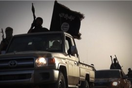 ISIL fighters in a town in eastern Libya