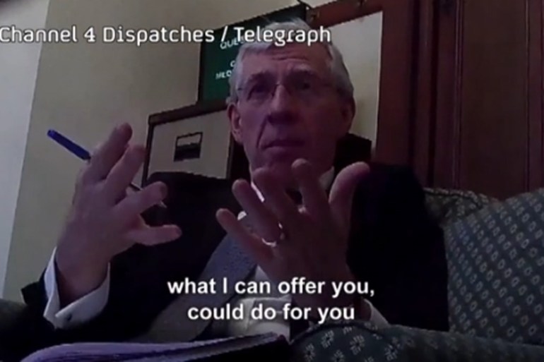 An undercover report accused two British former foreign ministers of offering to use their positions to help a private company in exchange for payment on Sunday. Jack Straw Rifkind